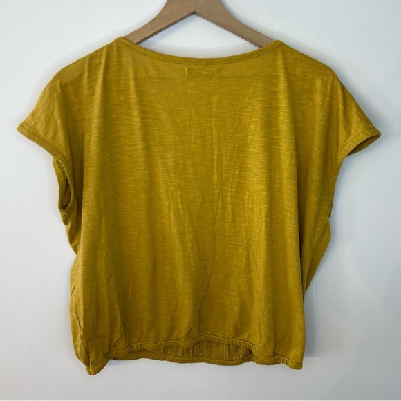 Prana Women's Ocupas Popover in Canella, Size M, Gold Top with Pleats, Boho - Picture 6 of 7